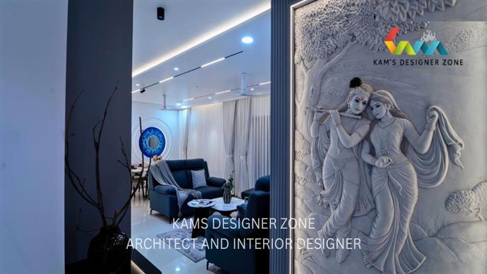 Interior Designer in Ahmedabad Adds Radha Krishna Sculptures to Interiors